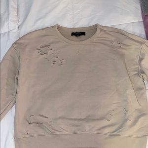 Tan crop top sweater